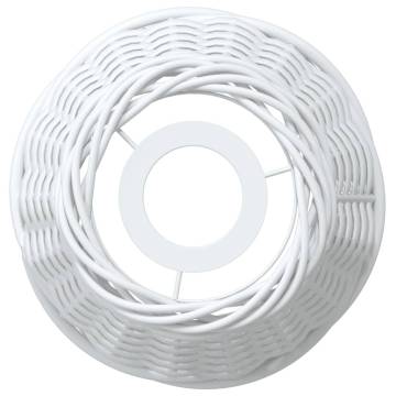 Stylish White Wicker Ceiling Lamp Shade - Ø15x12 cm