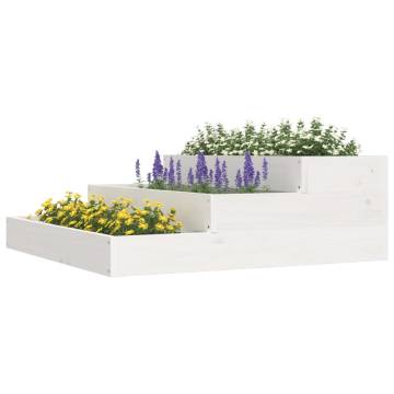 Planter White 78x78x27 cm - Solid Wood Pine for Your Garden