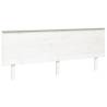 Stylish White Wooden Bed Headboard - Solid Pine 204x6x82.5 cm