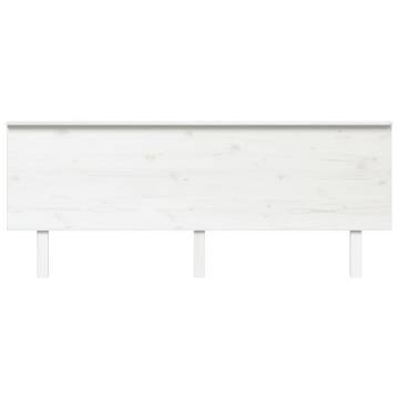 Stylish White Wooden Bed Headboard - Solid Pine 204x6x82.5 cm