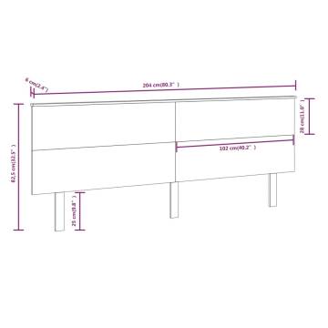 Stylish White Wooden Bed Headboard - Solid Pine 204x6x82.5 cm