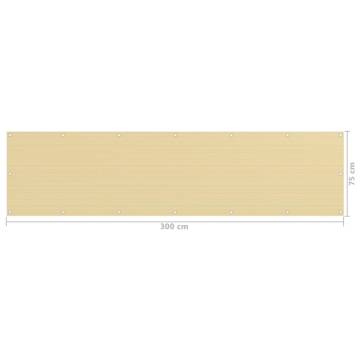 Beige Balcony Screen 75x300 cm - HDPE Privacy Shade