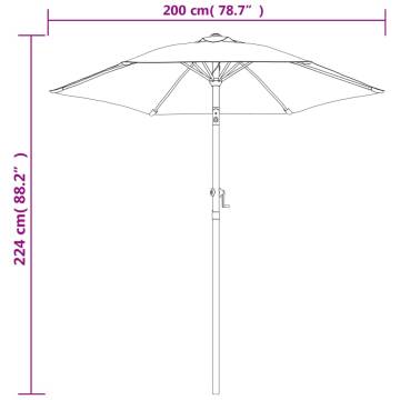 Stylish Anthracite Parasol 200x224 cm | Durable & UV Protected