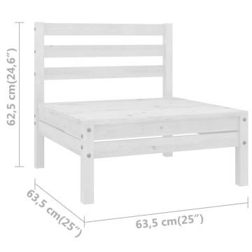 Garden Middle Sofa - White Solid Wood Pine | Hipo Market