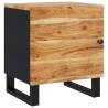 Solid Wood Acacia Bedside Cabinet - Industrial Charm