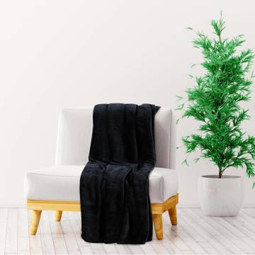 Black Polyester Blanket 150x200 cm - Soft & Stylish