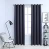 Blackout Curtains with Metal Rings 2 pcs Anthracite 140x225 cm Colour anthracite Size 140 x 225 cm Quantity in Package 1 