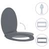 Soft-Close Toilet Seat Grey Oval - Durable & Stylish