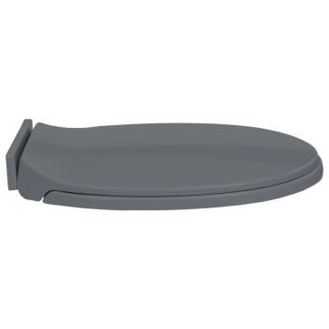 Soft-Close Toilet Seat Grey Oval - Durable & Stylish