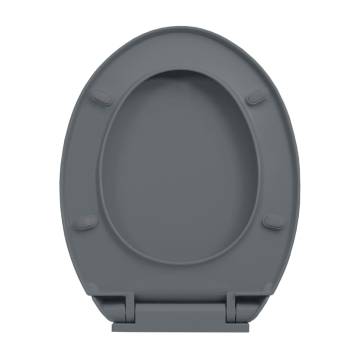 Soft-Close Toilet Seat Grey Oval - Durable & Stylish