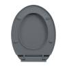 Soft-Close Toilet Seat Grey Oval - Durable & Stylish