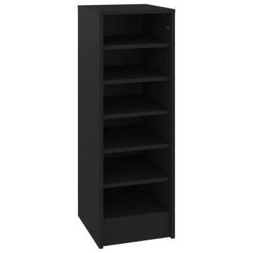 Shoe Cabinet Black | Durable Engineered Wood Storage Solution