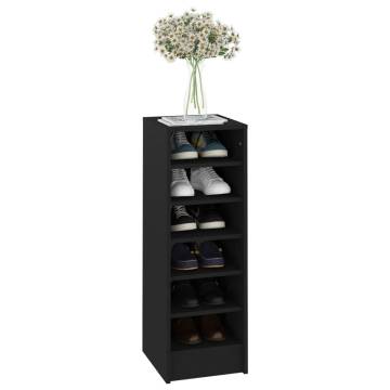 Shoe Cabinet Black | Durable Engineered Wood Storage Solution