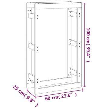 Firewood Rack 60x25x100 cm | Solid Pine Wood Storage