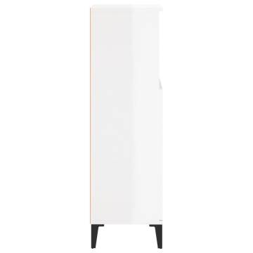 High Gloss White Bathroom Cabinet - 30x30x100 cm