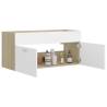 Sink Cabinet White & Sonoma Oak - Stylish Bathroom Storage