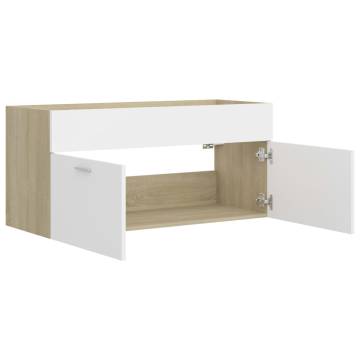 Sink Cabinet White & Sonoma Oak - Stylish Bathroom Storage