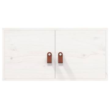 Stylish White Wall Cabinets - 2 pcs Solid Pine 60x30x30 cm