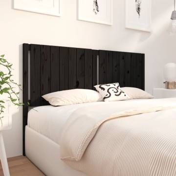 Stylish Black Solid Wood Pine Bed Headboard | Hipo Market