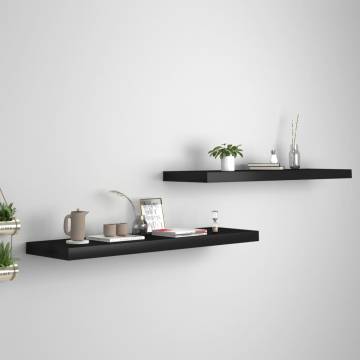 Floating Wall Shelves 2 pcs Black - Stylish Home Decor