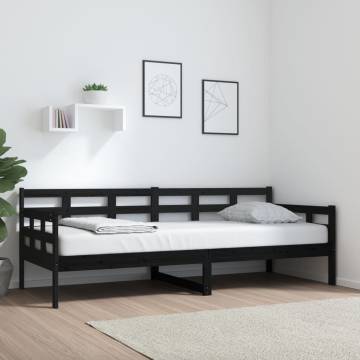 Day Bed Black Solid Pine Wood 80x200 cm - Comfortable & Stylish