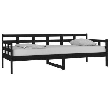 Day Bed Black Solid Pine Wood 80x200 cm - Comfortable & Stylish