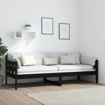 Day Bed Black Solid Pine Wood 80x200 cm - Comfortable & Stylish