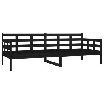 Day Bed Black Solid Pine Wood 80x200 cm - Comfortable & Stylish