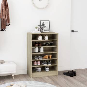 Shoe Cabinet Sonoma Oak - Modern Engineered Wood Storage