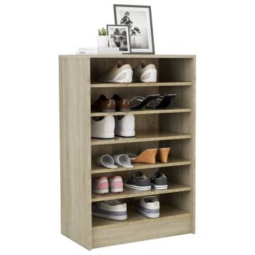 Shoe Cabinet Sonoma Oak - Modern Engineered Wood Storage