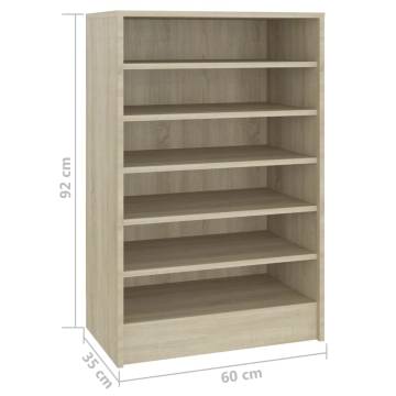 Shoe Cabinet Sonoma Oak - Modern Engineered Wood Storage