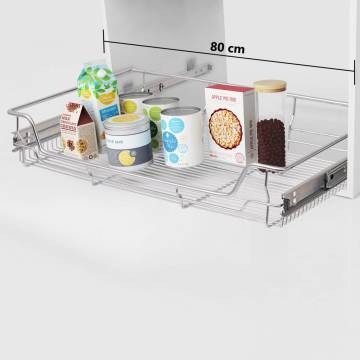 Pull-Out Wire Baskets 2 pcs Silver - Optimize Kitchen Storage