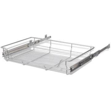 Pull-Out Wire Baskets 2 pcs Silver - Optimize Kitchen Storage