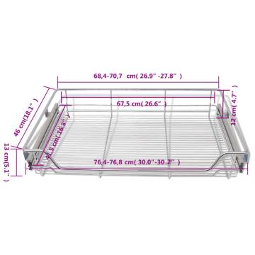 Pull-Out Wire Baskets 2 pcs Silver - Optimize Kitchen Storage