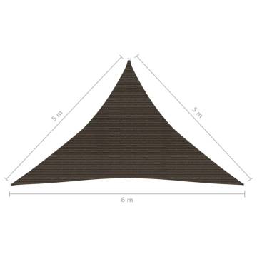 Sunshade Sail 5x5x6 m HDPE Brown - UV & Mould Resistant