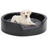 Dog Bed Black and Dark Grey 69x59x19 cm Plush and Faux Leather Colour dark grey Size 69 x 59 x 19 cm 