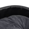 Dog Bed in Black & Dark Grey - Plush & Faux Leather | HipoMarket