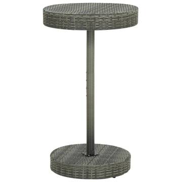 Stylish Grey Garden Table | 60.5x106 cm Poly Rattan