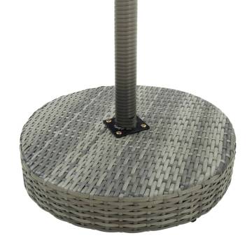 Stylish Grey Garden Table | 60.5x106 cm Poly Rattan