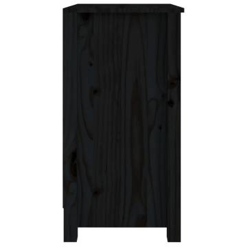 Book Cabinet Black 50x35x68 cm - Solid Wood Pine Storage