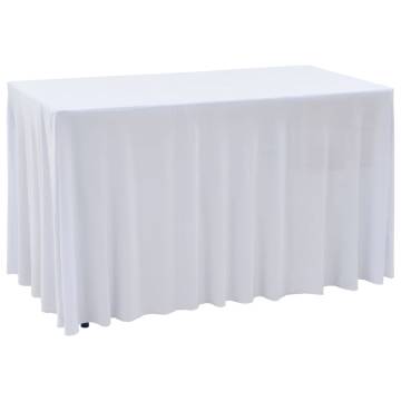 2 pcs Stretch Table Covers with Skirt 120x60.5x74 cm - White