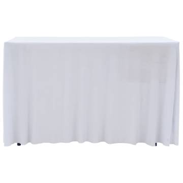 2 pcs Stretch Table Covers with Skirt 120x60.5x74 cm - White