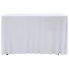 2 pcs Stretch Table Covers with Skirt 120x60.5x74 cm - White