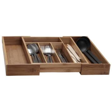 Excellent Houseware Extendable Bamboo Cutlery Tray - Stylish & Durable