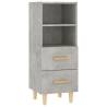 Stylish Sideboard in Concrete Grey | 34.5x34x90 cm