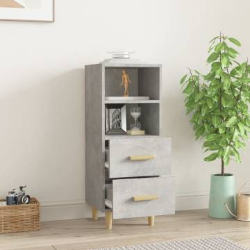 Stylish Sideboard in Concrete Grey | 34.5x34x90 cm