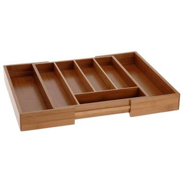 Excellent Houseware Extendable Bamboo Cutlery Tray - Stylish & Durable