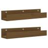 Honey Brown Wall Shelves - 2 pcs Solid Pine - 50x12x9 cm