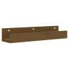 Honey Brown Wall Shelves - 2 pcs Solid Pine - 50x12x9 cm