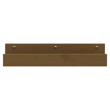 Honey Brown Wall Shelves - 2 pcs Solid Pine - 50x12x9 cm